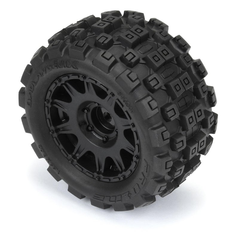 برو-لاين ريسينج إطارات شاحنات Pro-line Racing Badlands MX 1.85 بوصة لجميع التضاريس 4 مثبتة على عجلات سداسية سوداء مقاس 12 مم للجرانيت GROM 4x4 أمامي أو خلفي PRO1024110 - Image 3